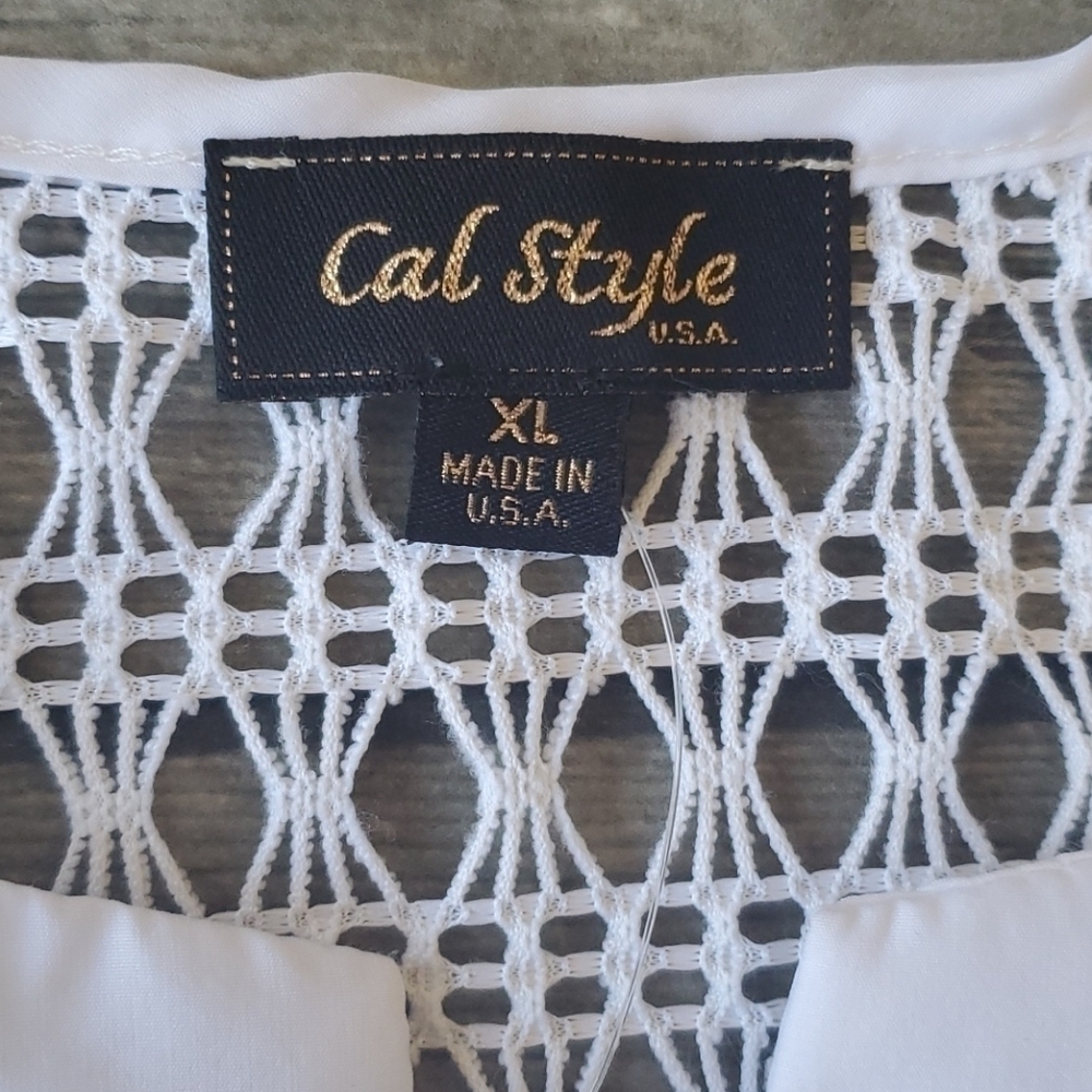 NWT Ladies Cal Style Crochet Swimsuit Cover Sz XL - Picture 2 of 5